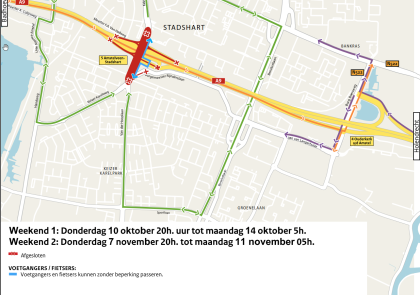 Omleidingskaart weekend 1 en 2