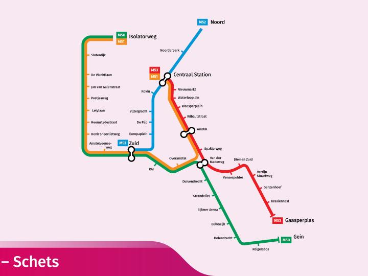 Metronetwerk optie 2: metrolijn 54 verdwijnt