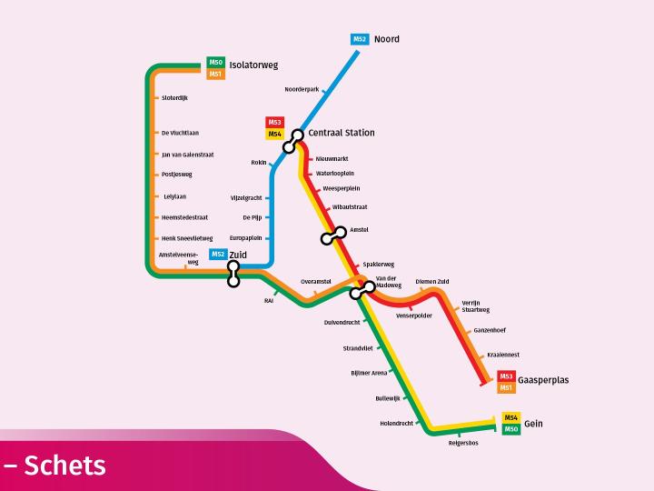 Metronetwerk optie 4: metrolijn 51 wordt verlegd